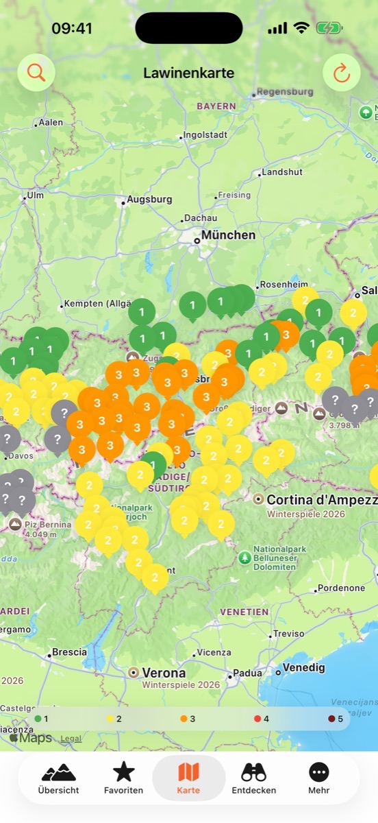 AlpiCheck Lawinenkarte