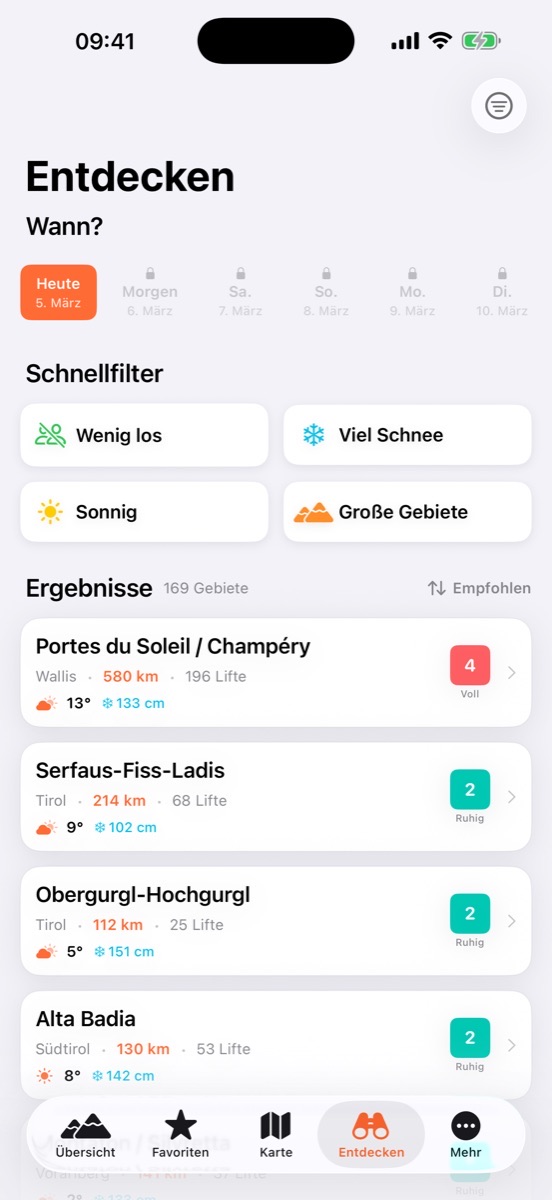 AlpiCheck Skigebiete entdecken
